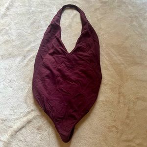 American Apparel Halter Bodysuit Burgundy